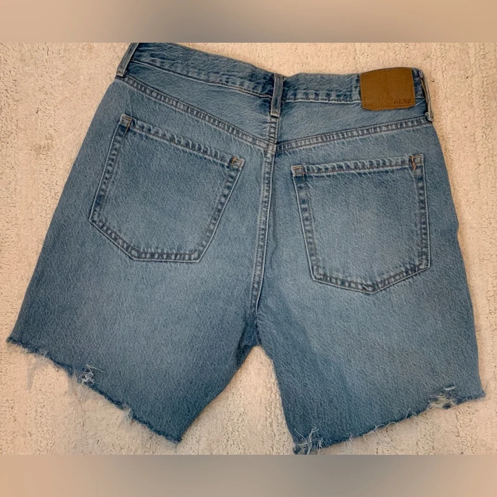 Aeropostale Custom denim shorts distressed denim button fly closure raw hem